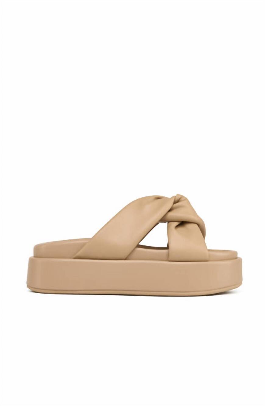 NEW J/SLIDES women's yvette platform slide in sand leather